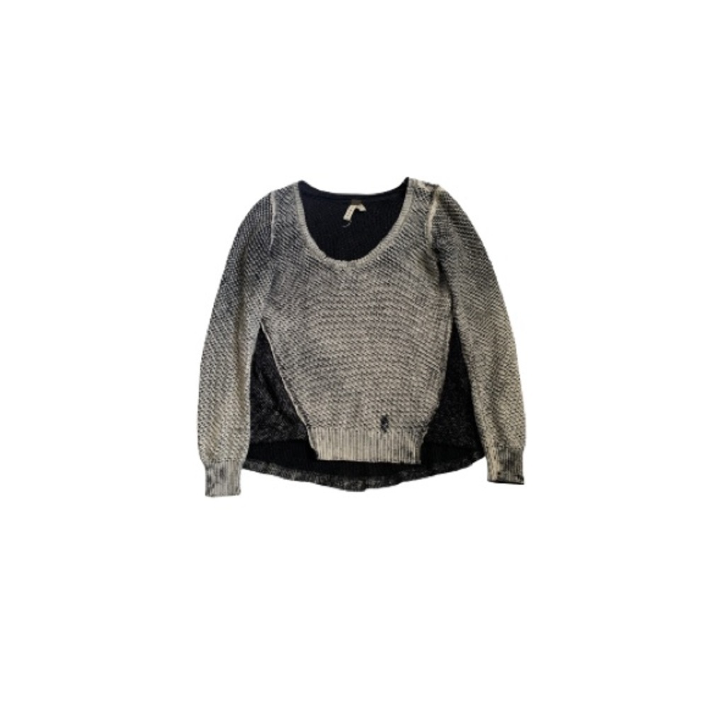 Free People Black, Grey, and White Ombré Sweater - Women’s Size Small